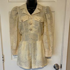 COPY - Lace Puff Sleeve Romper